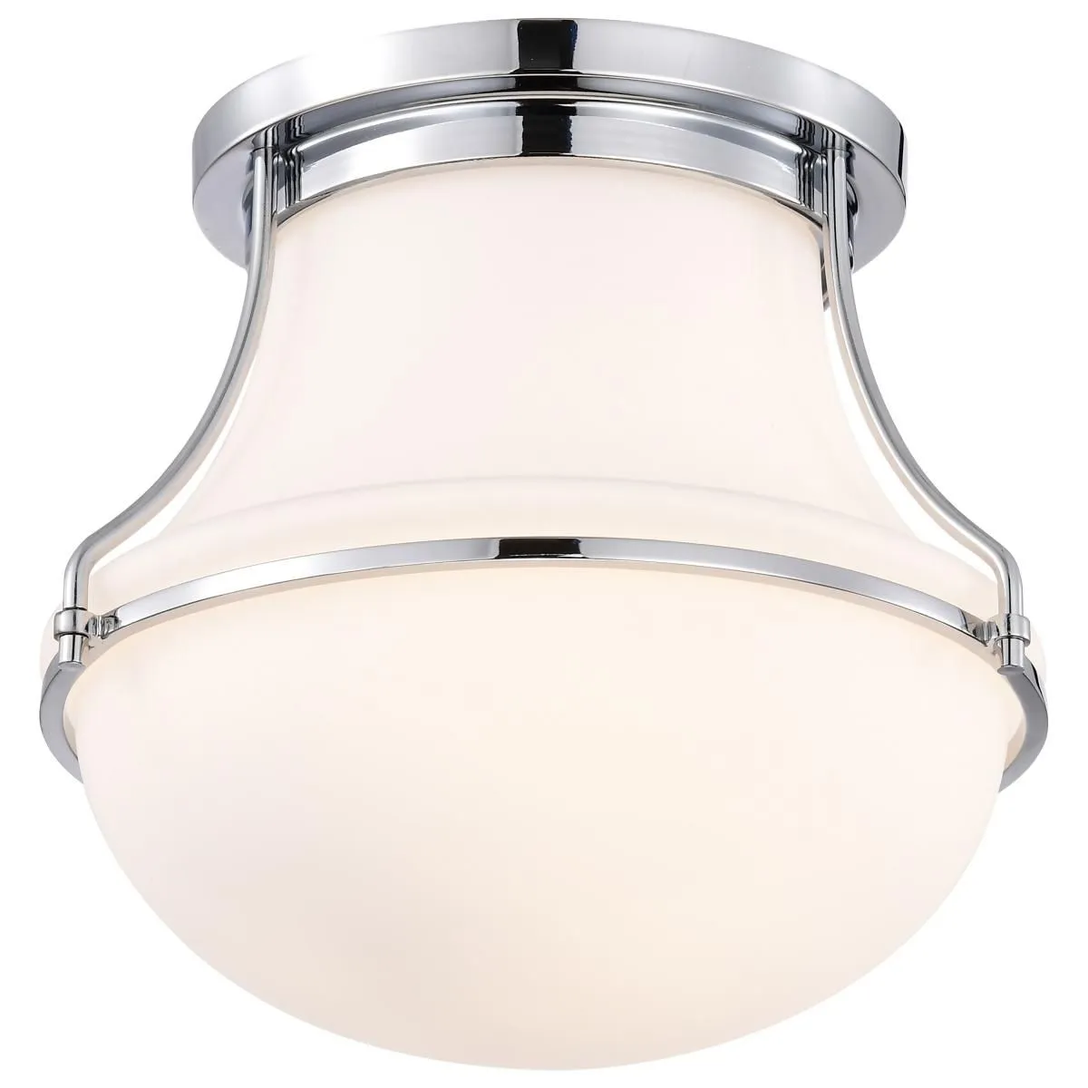 Valdora 10 in. Flush Mount Light Polished Nickel Finish