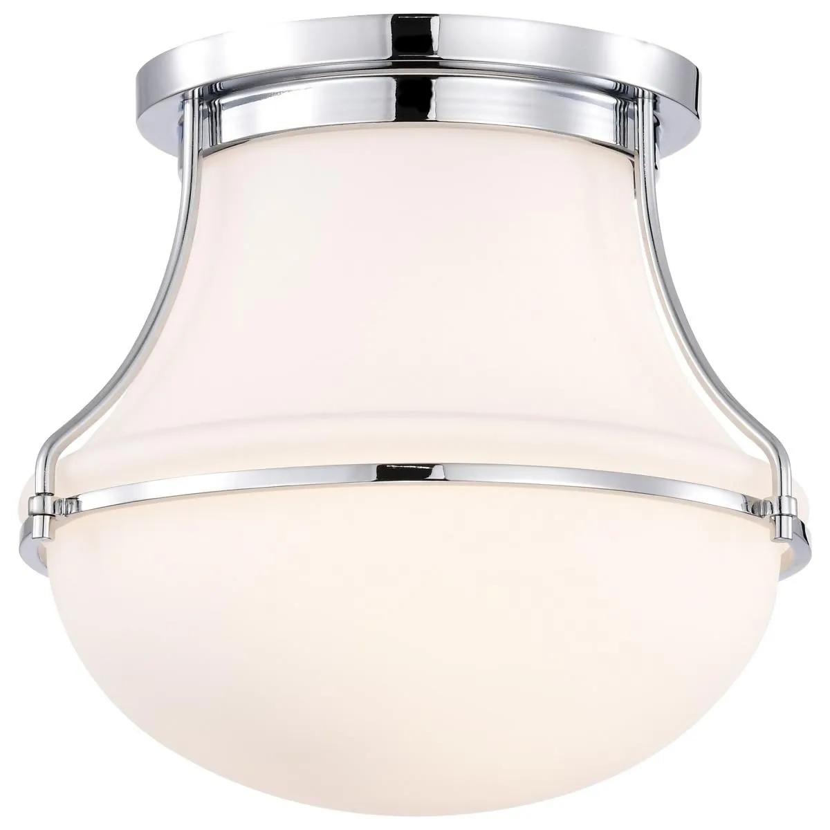 Valdora 10 in. Flush Mount Light Polished Nickel Finish