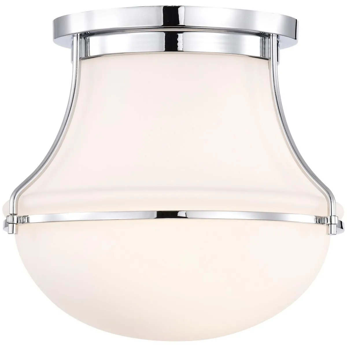 Valdora 10 in. Flush Mount Light Polished Nickel Finish