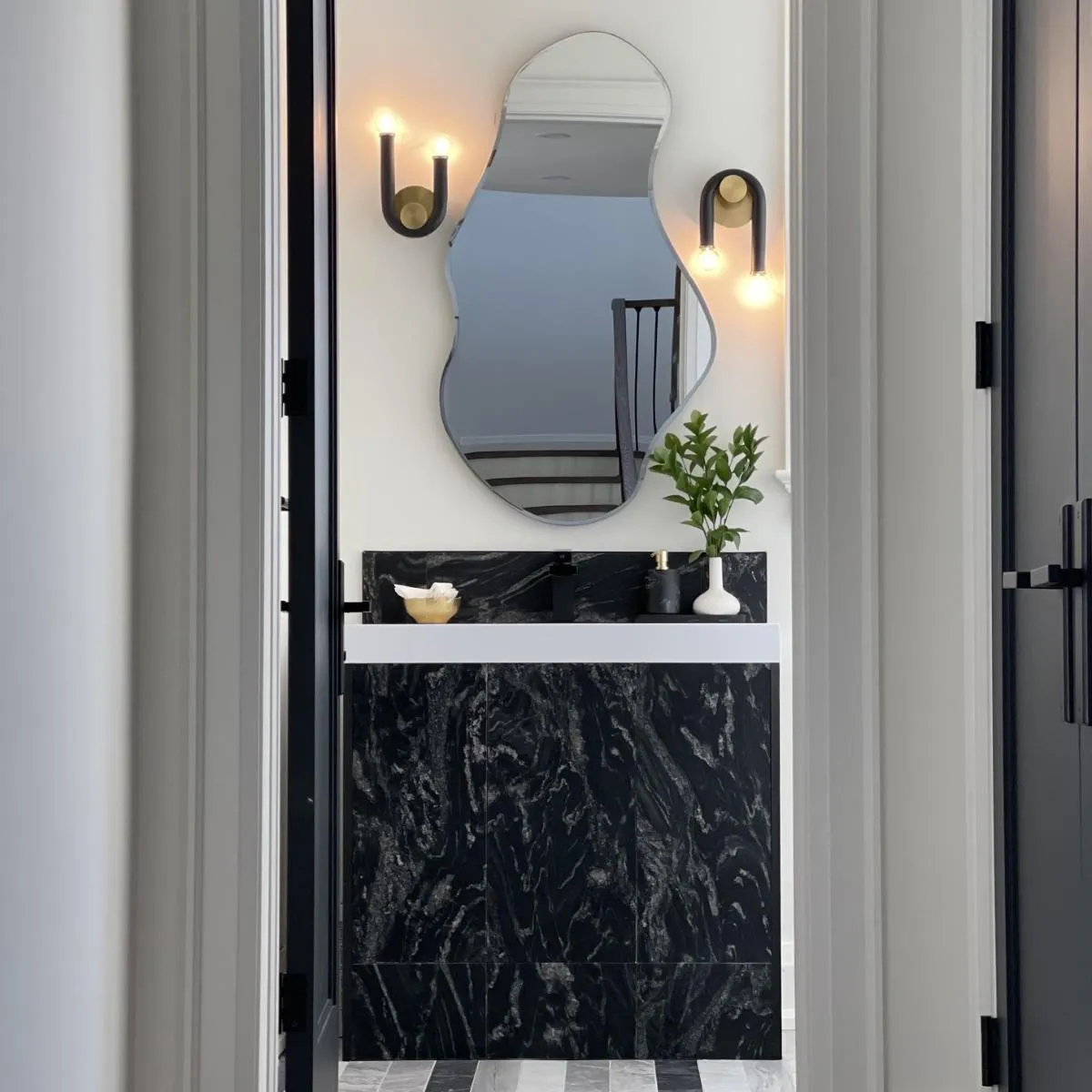 Whit 11 in. Wall Light Aged Brass & Black finish