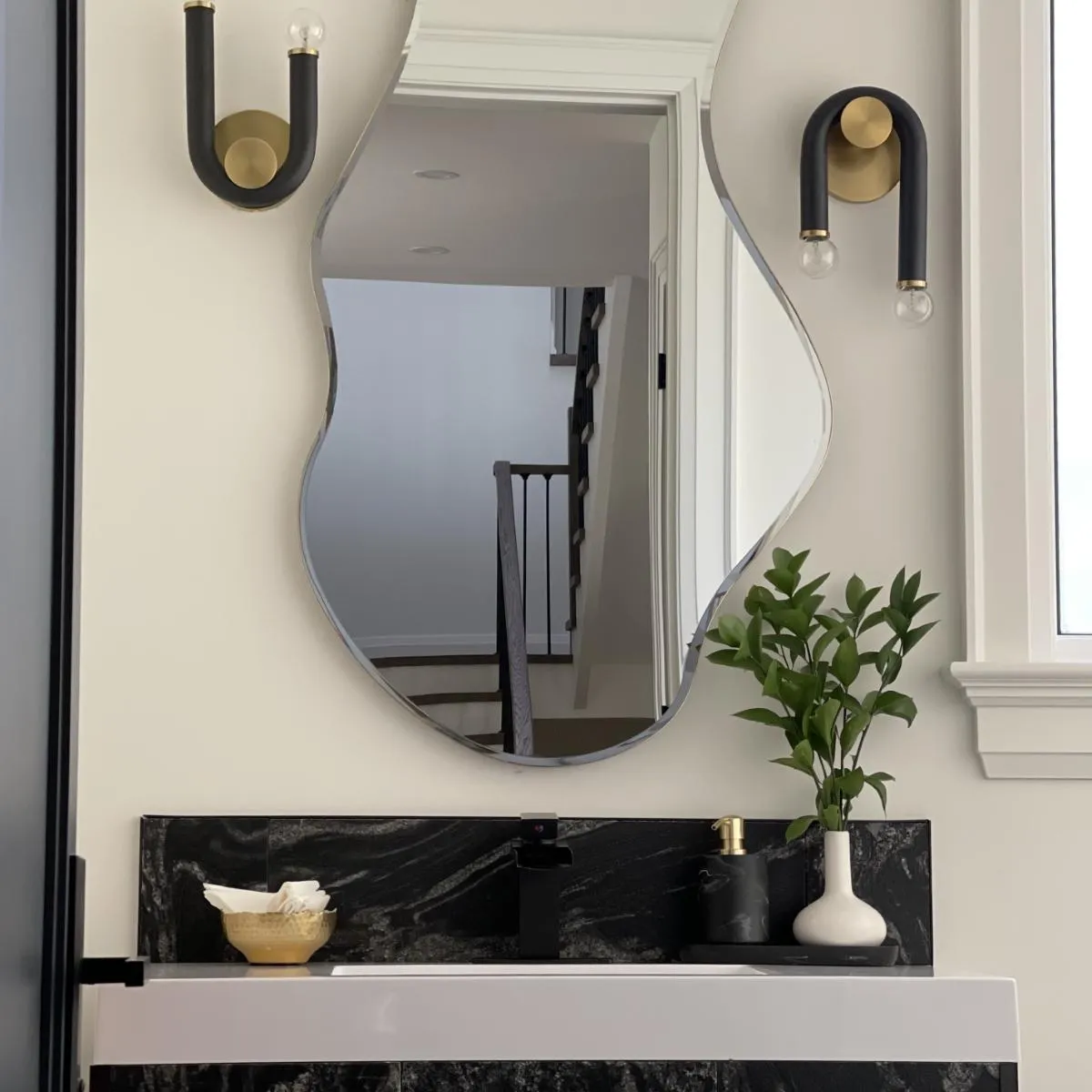 Whit 11 in. Wall Light Aged Brass & Black finish