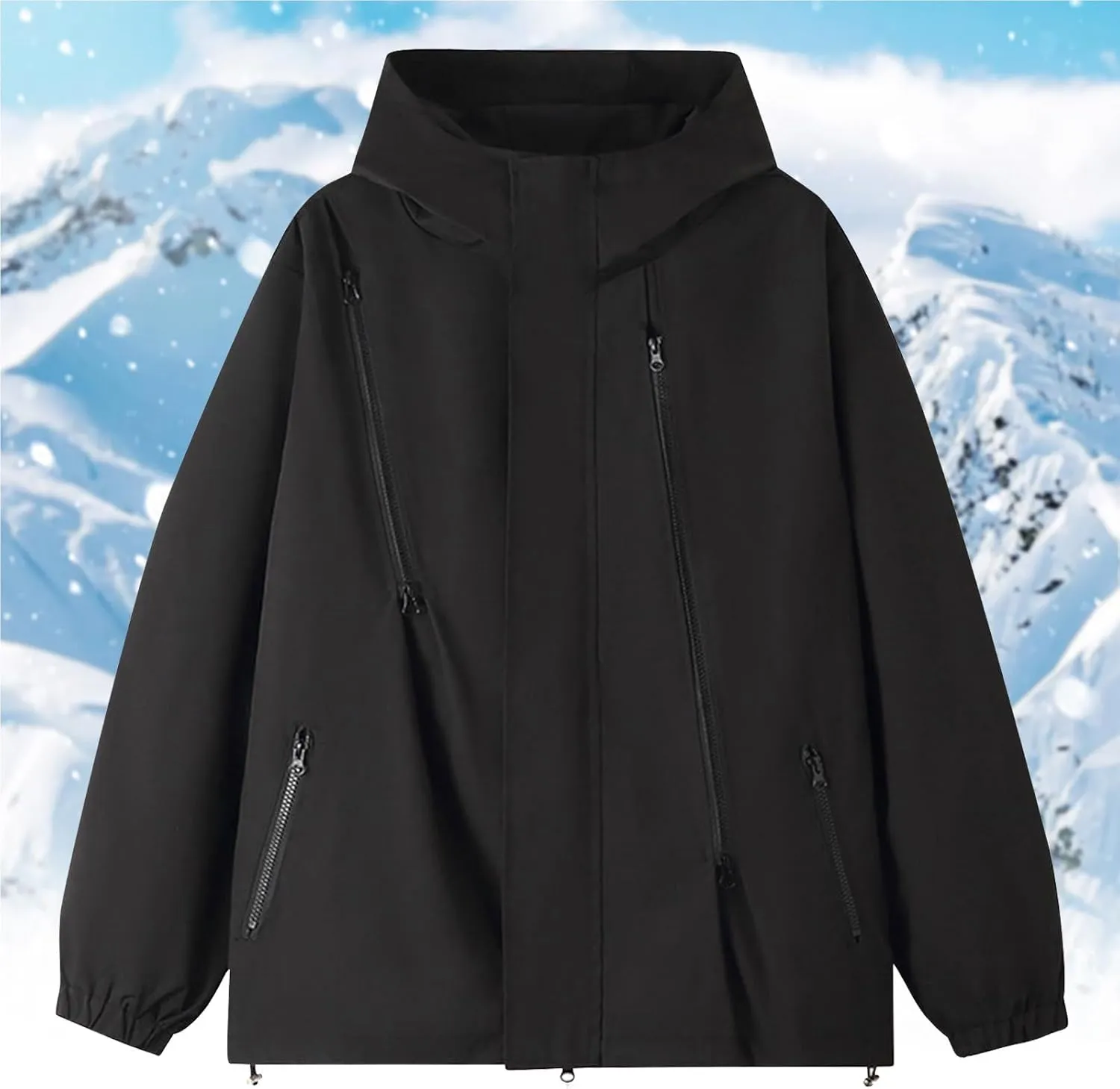 Womens Oversized Lightweight Rain Jacket Hooded Waterproof Active Y2K Cargo Style Windbreaker Zip Up Trendy Outwear
