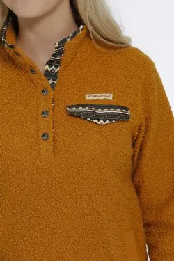 WOMEN'S POLAR FLEECE PULLOVER - GOLD