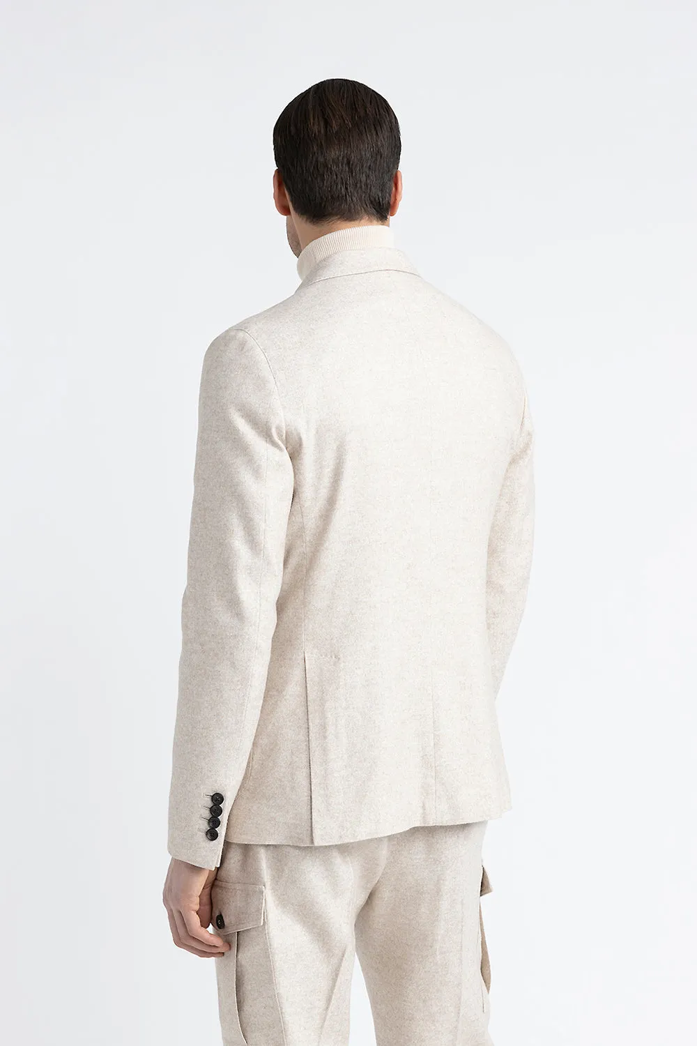 Wool, silk and cashmere tweed single-breasted blazer
