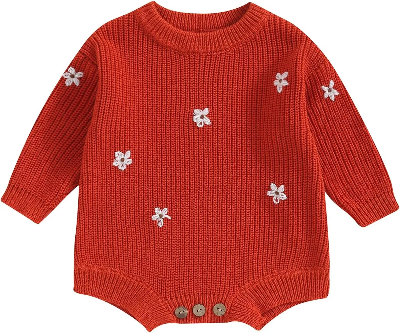 woshilaocai Baby Boy Girl Sweater Oversized Long Sleeve Romper Warm Crewneck Bodysuit Knitted Winter Clothes