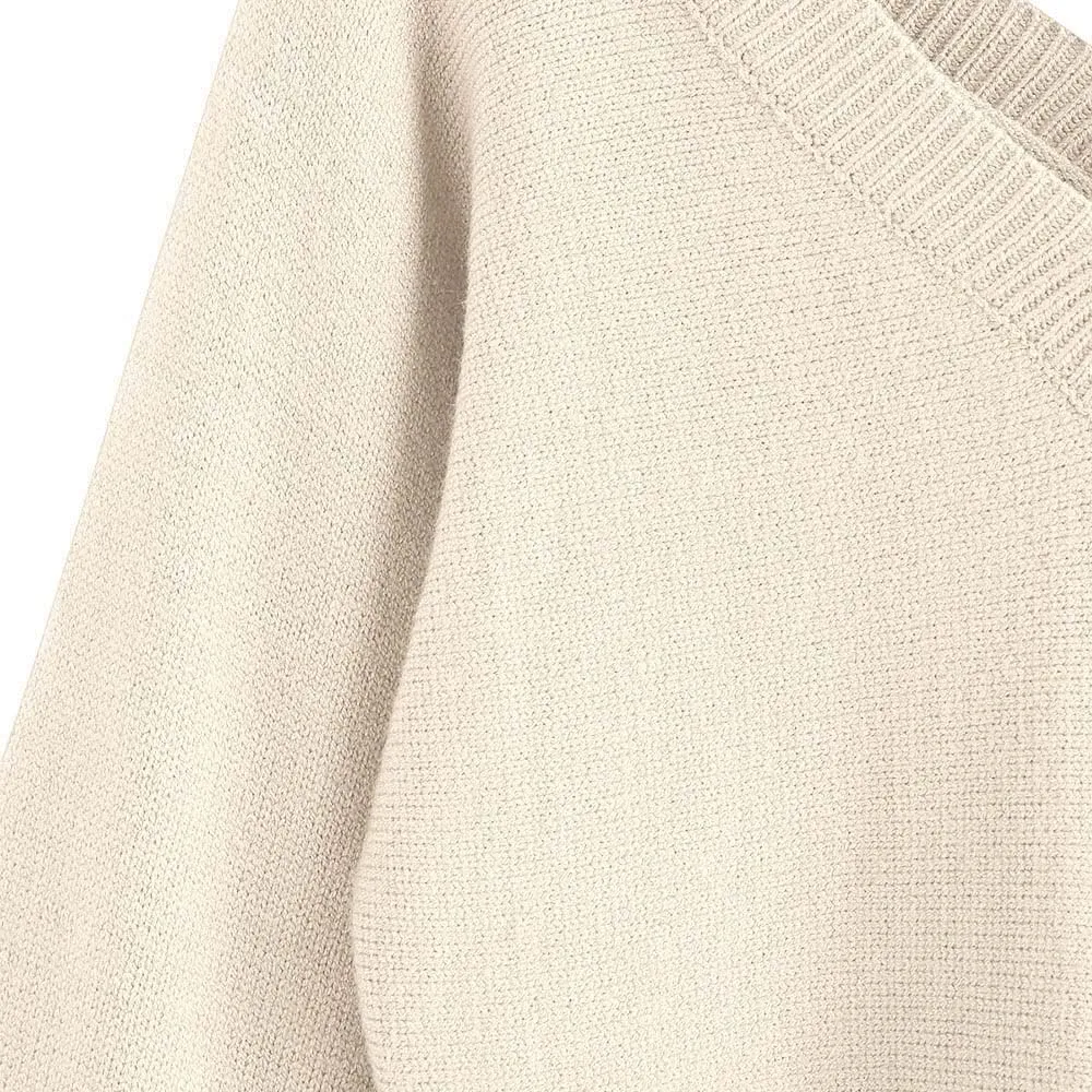 ZAFUL Women's Cropped Sweater V-Neck Long Sleeve Crop Sweater Pullover Jumper Knit Top